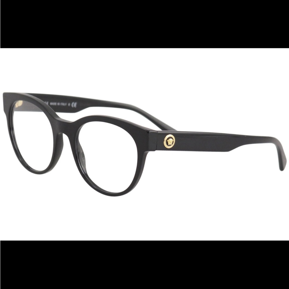 NIB Versace Black and Gold Round Glasses